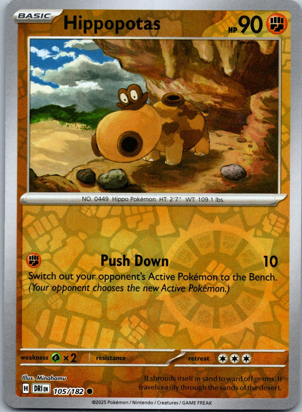 Hippopotas 105/182 Common Destined Rivals Pokemon Near Mint