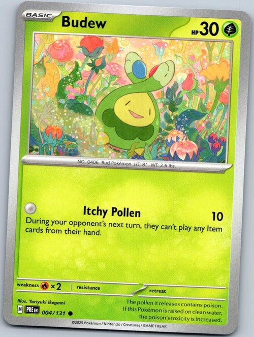 Budew 004/131 Common Prismatic Evolutions Pokemon Near Mint