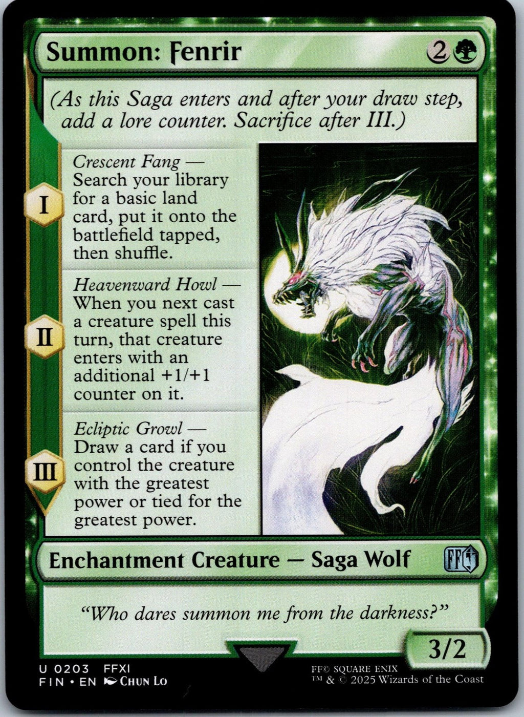 Summon: Fenrir 203 Uncommon Final Fantasy Magic: The Gathering Near Mint | HOKO