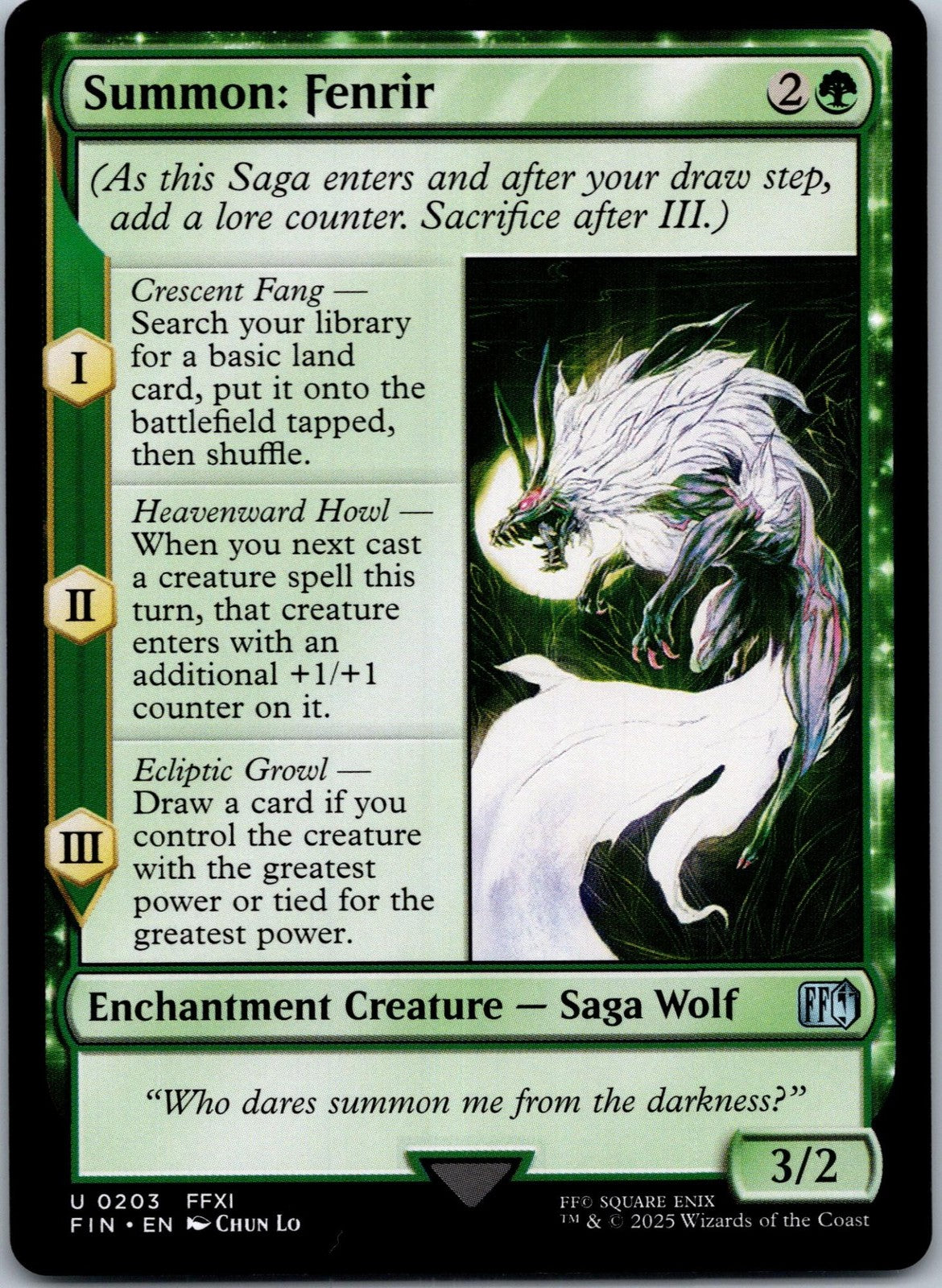 Summon: Fenrir 203 Uncommon Final Fantasy Magic: The Gathering Near Mint | HOKO