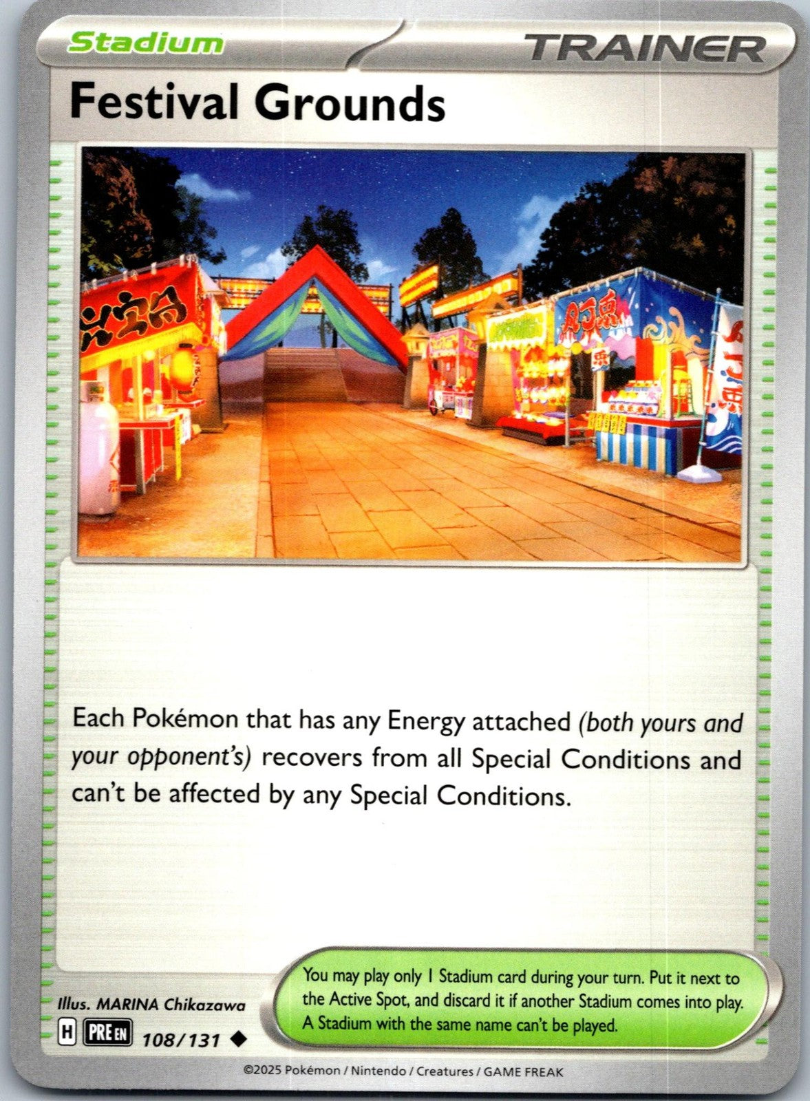 Festival Grounds 108/131 Uncommon Prismatic Evolutions Pokemon Near Mint
