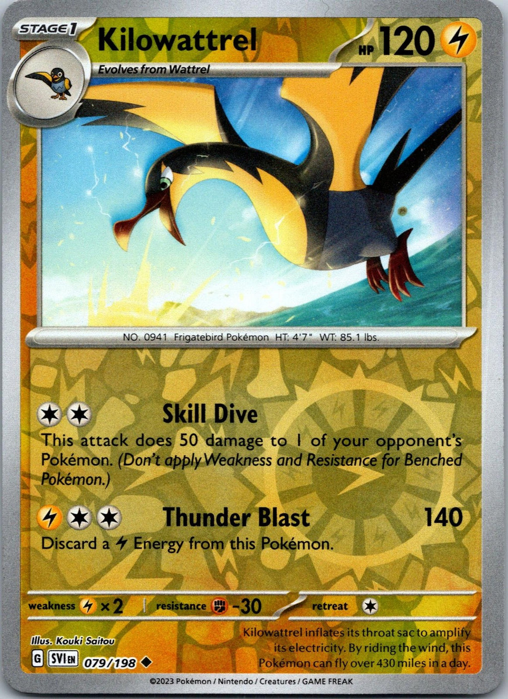 Kilowattrel 079/198 Uncommon Scarlet & Violet Pokemon Near Mint