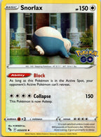 Snorlax 055/078 Holo Rare Pokemon GO Pokemon Near Mint