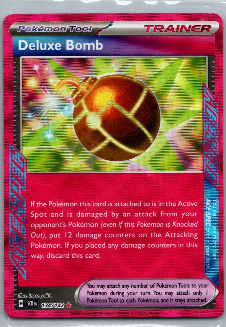 Deluxe Bomb 134/142 ACE SPEC Rare Stellar Crown Pokemon Near Mint