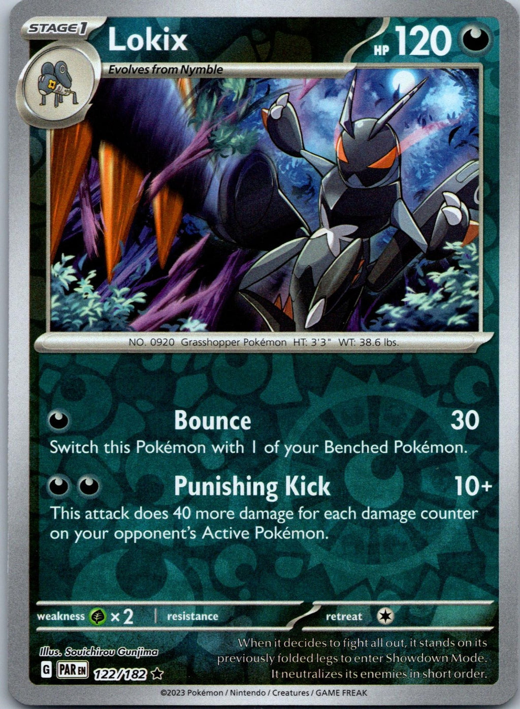 Lokix 122/182 Rare Paradox Rift Pokemon Near Mint