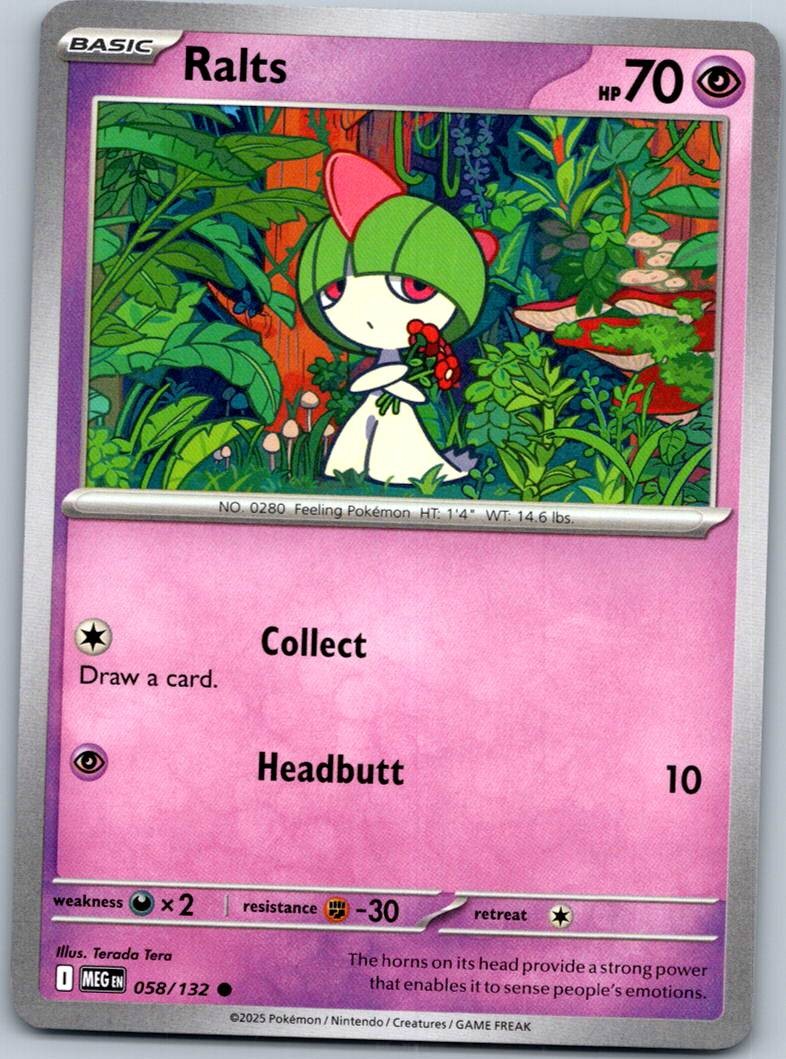 Ralts 058/132 Reverse Mega Evolution Pokemon Near Mint
