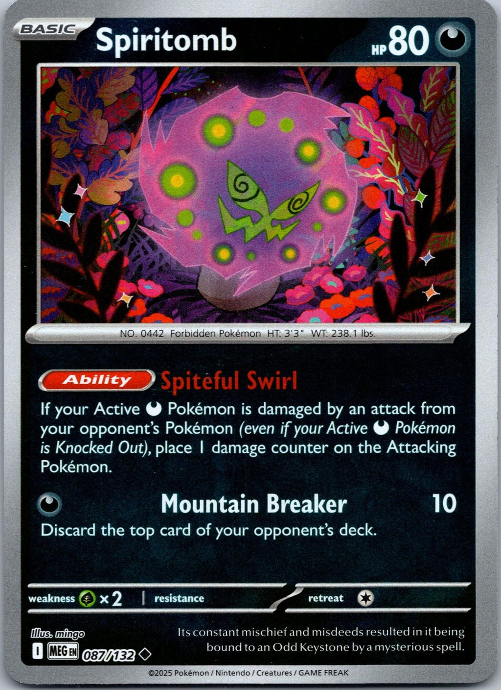 Spiritomb 087/132 Uncommon Mega Evolution Pokemon Near Mint