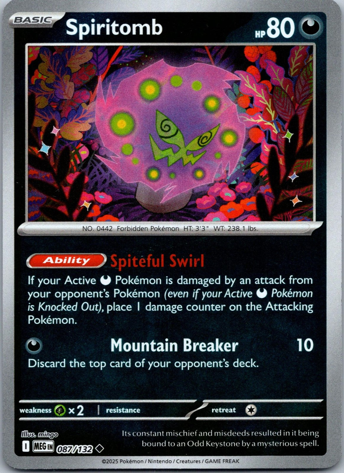 Spiritomb 087/132 Uncommon Mega Evolution Pokemon Near Mint