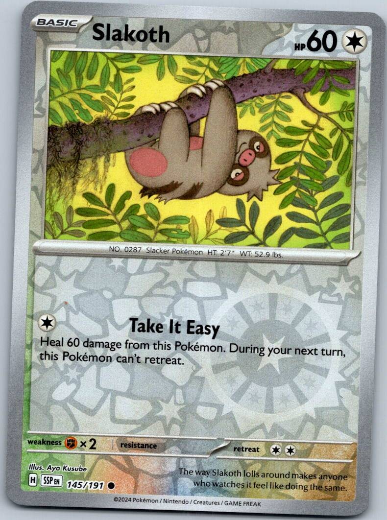 Slakoth 145/191 Common Surging Sparks Pokemon Reverse Holo Near Mint