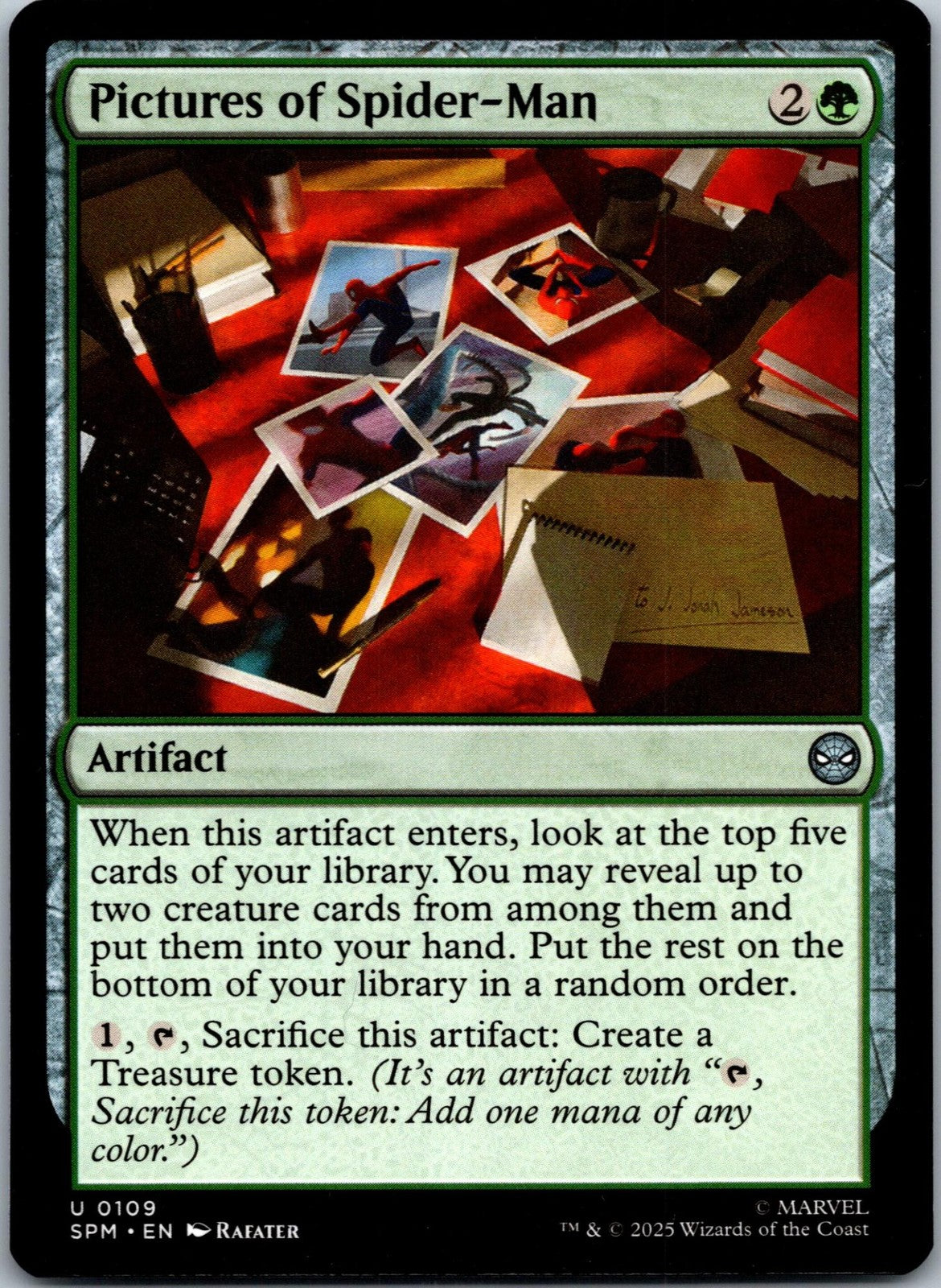 Pictures of Spider-Man 109 Uncommon Marvel's Spider-Man Magic: The Gathering NM
