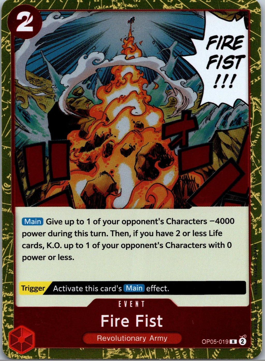 Fire Fist OP05-019 Rare Awakening of the New Era One Piece Near Mint