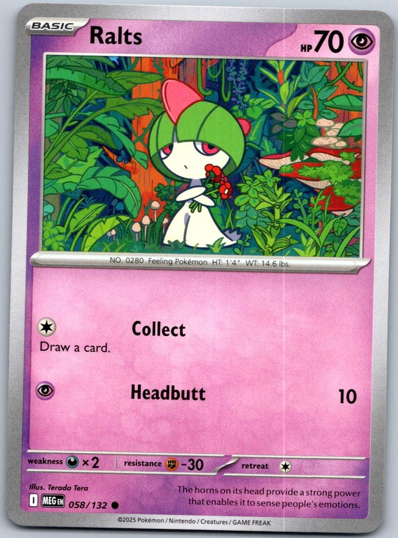 Ralts 058/132 reverse Mega Evolution Pokemon Near Mint