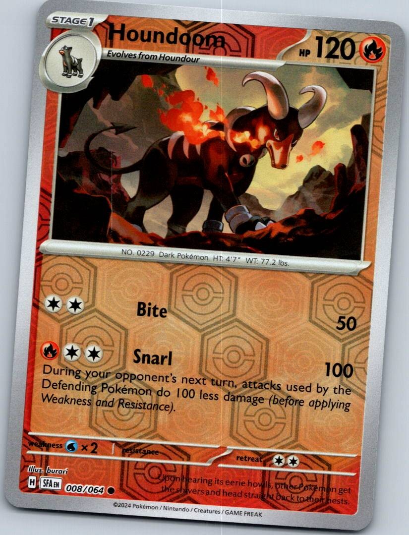 Houndoom 008/064 Common Shrouded Fable Pokemon Reverse Holo Near Mint