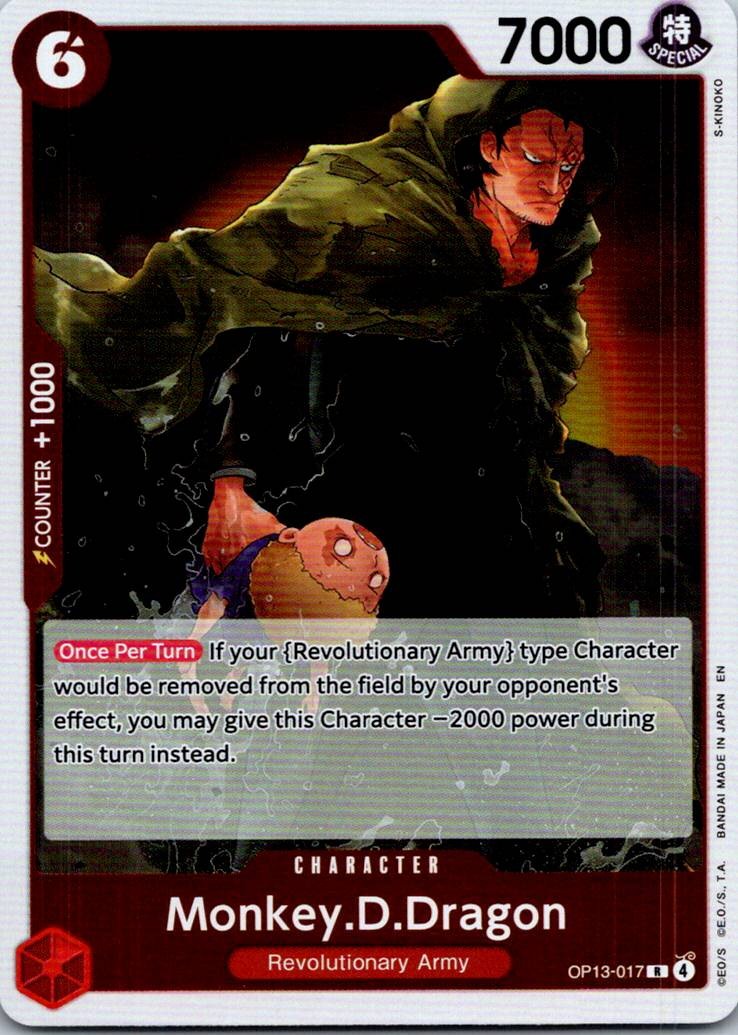 Monkey.D.Dragon OP13-017 Rare Carrying On His Will One Piece Near Mint