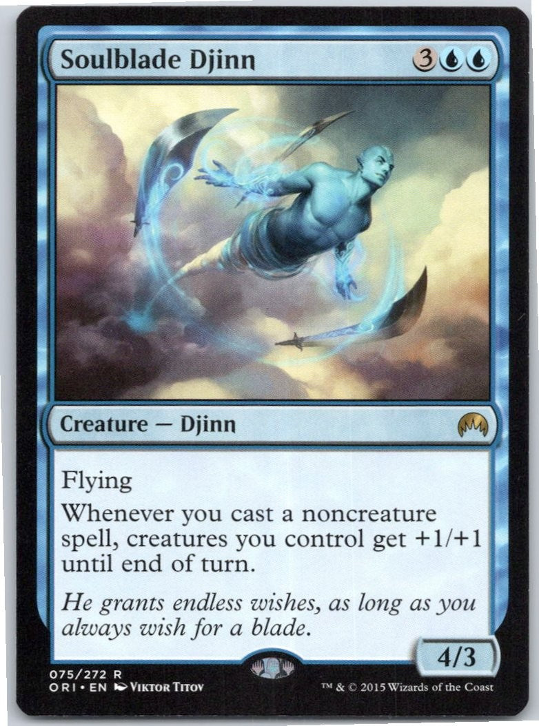 Soulblade Djinn 75 Rare Magic Origins Magic: The Gathering Near Mint