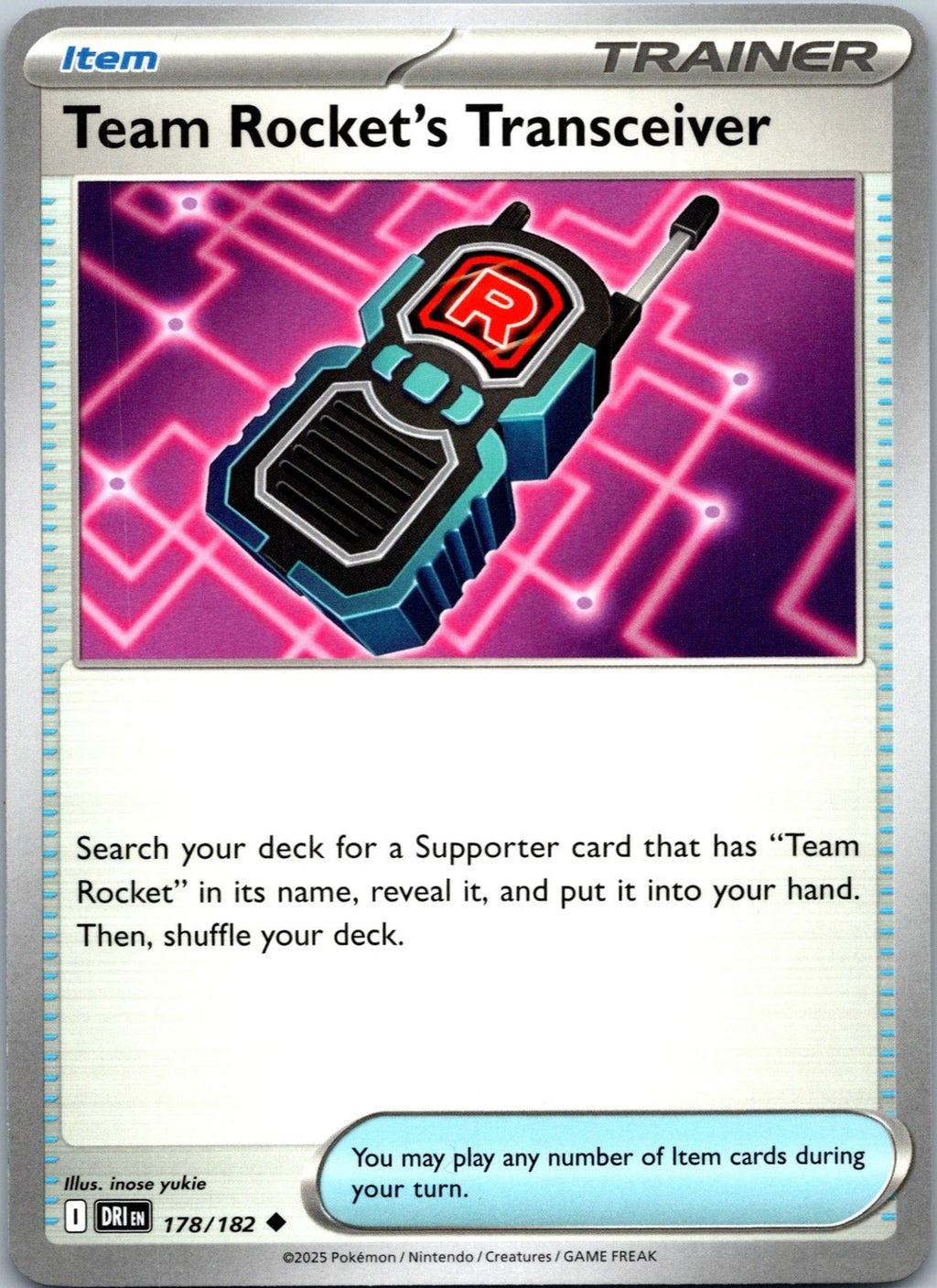 Team Rocket's Transceiver 178/182 Uncommon Destined Rivals Pokemon Near Mint