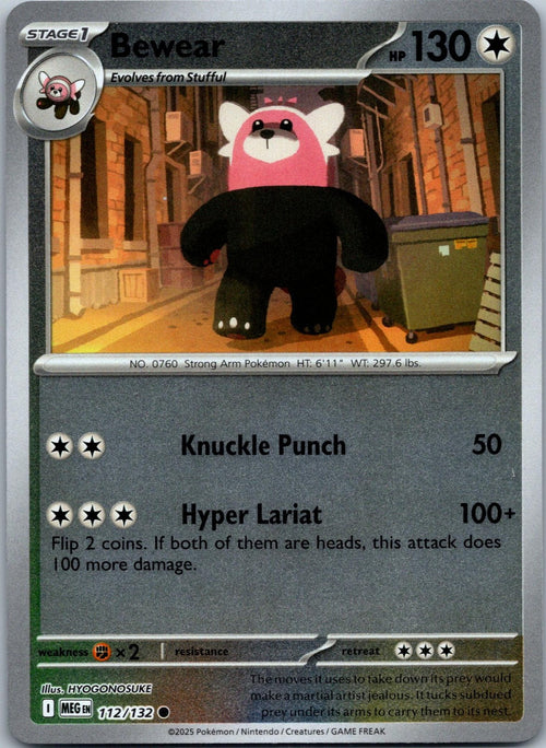 Bewear 112/132 Common Mega Evolution Pokemon Near Mint