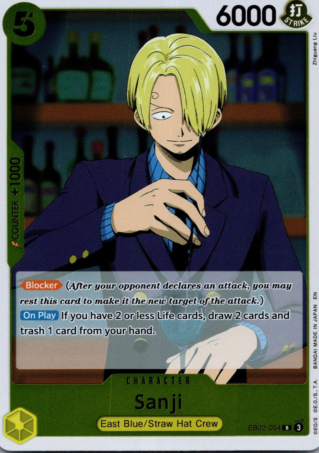 Sanji EB02-054 Rare Extra Booster: Anime 25th Collection One Piece Near Mint