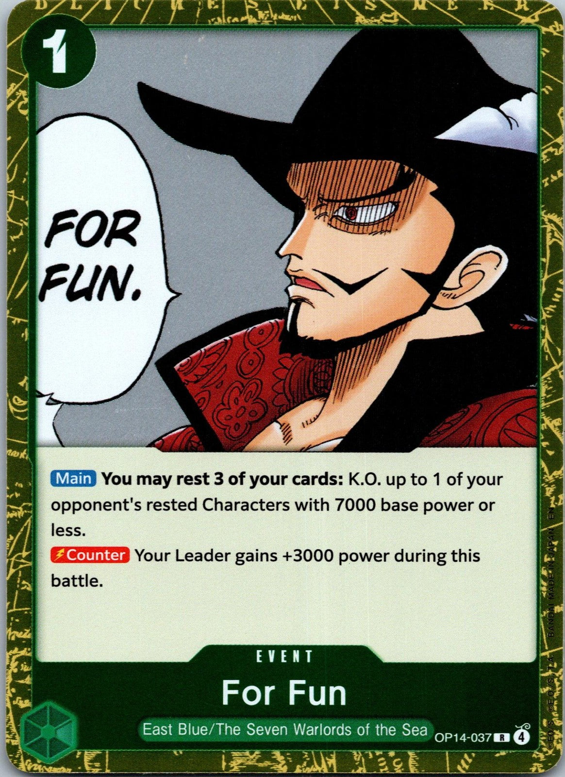 For Fun OP14-037 Rare The Azure Sea's Seven One Piece Near Mint