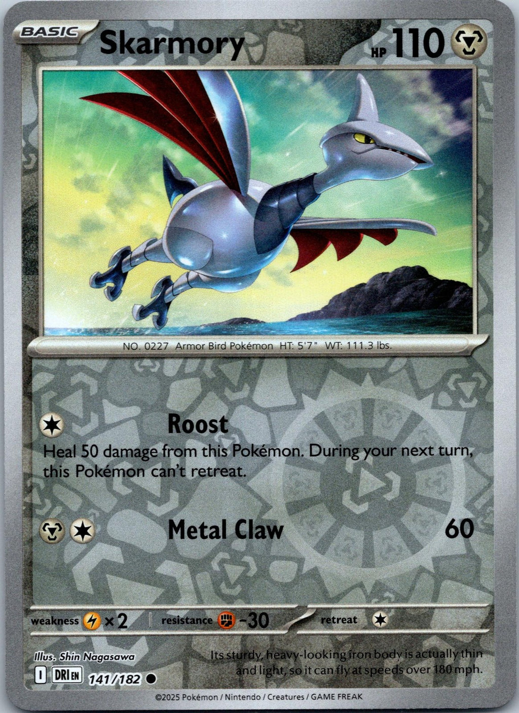 Skarmory 141/182 Common Destined Rivals Pokemon Near Mint