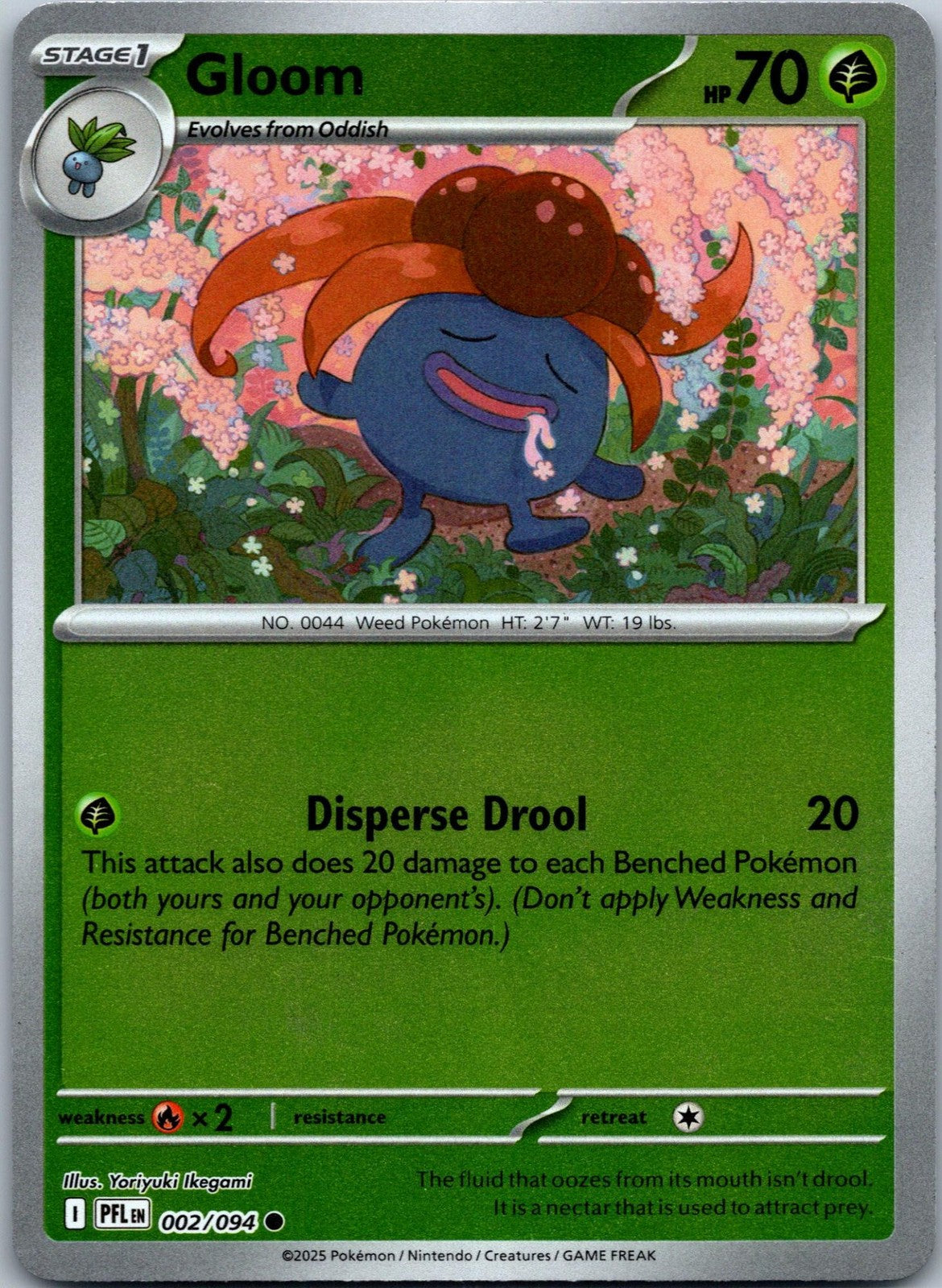Gloom 002/094 Common Phantasmal Flames Pokemon Near Mint