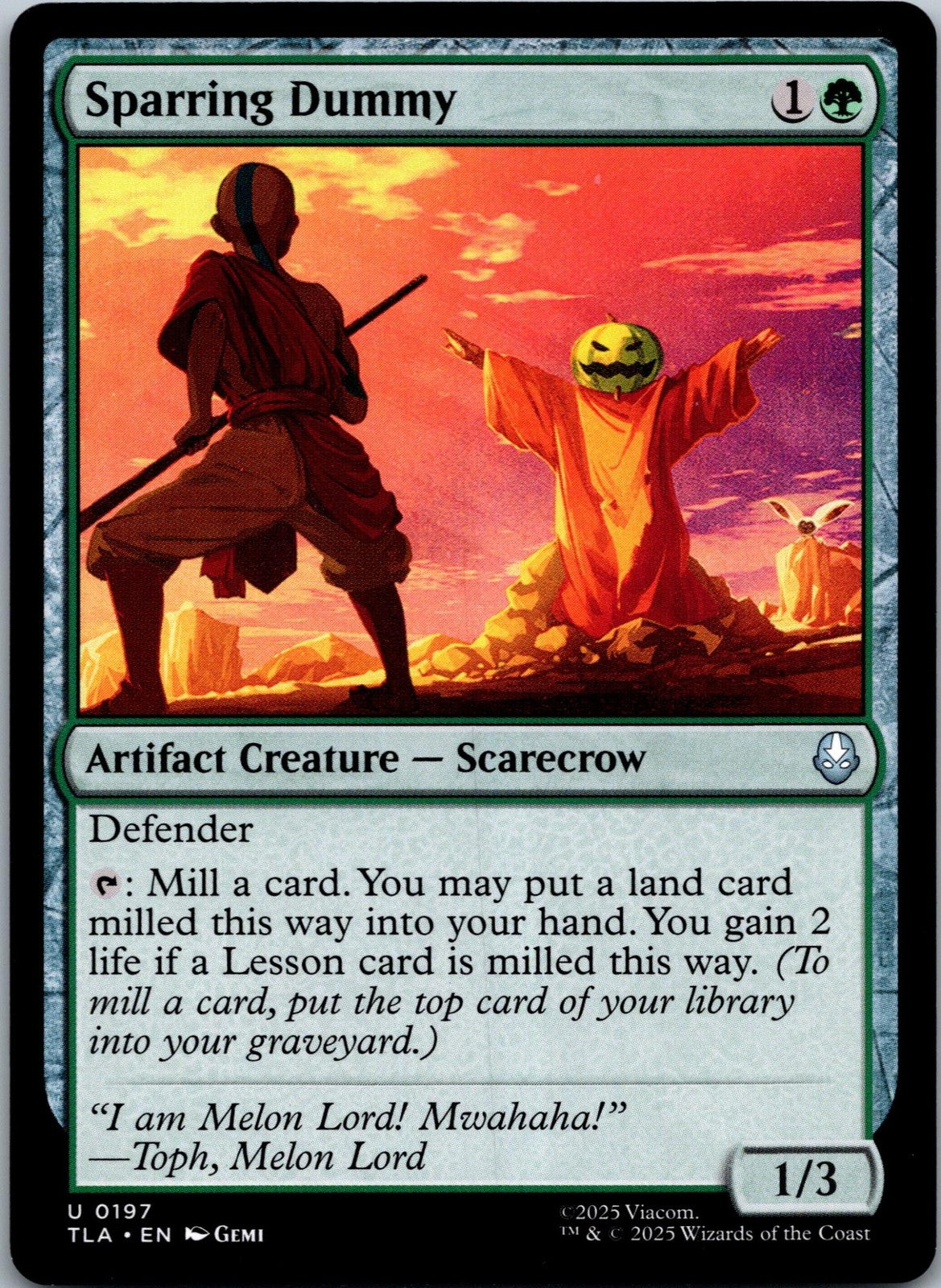 Sparring Dummy 197 Uncommon Avatar: The Last Airbender Magic: The Gathering NM
