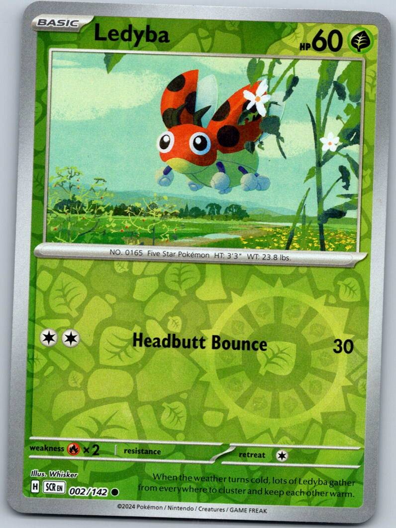 Ledyba 2/142 Common Stellar Crown Pokemon Reverse Holo Near Mint