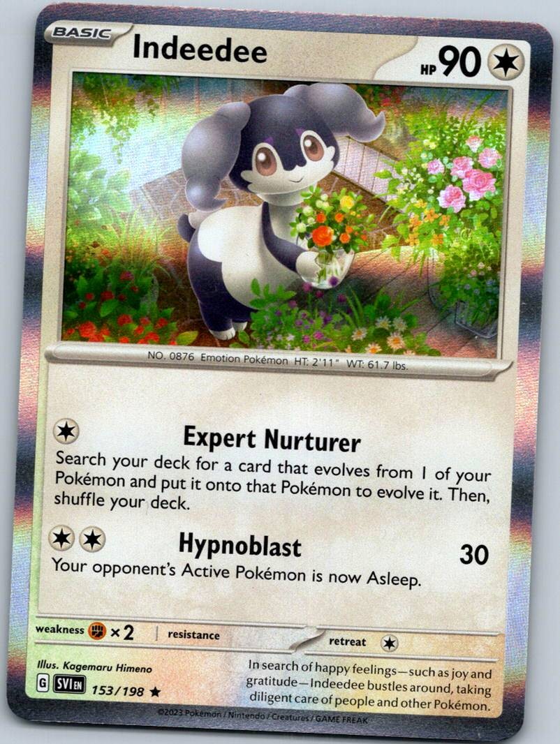 Indeedee 153/198 Rare Scarlet & Violet Pokemon Near Mint