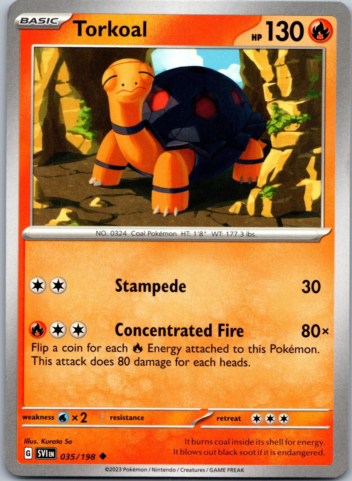Torkoal 035/198 Uncommon Scarlet & Violet Pokemon Near Mint