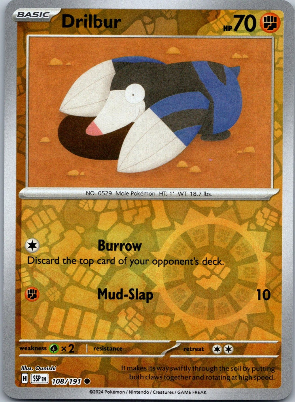 Drilbur 108/191 Common Surging Sparks Pokemon Near Mint