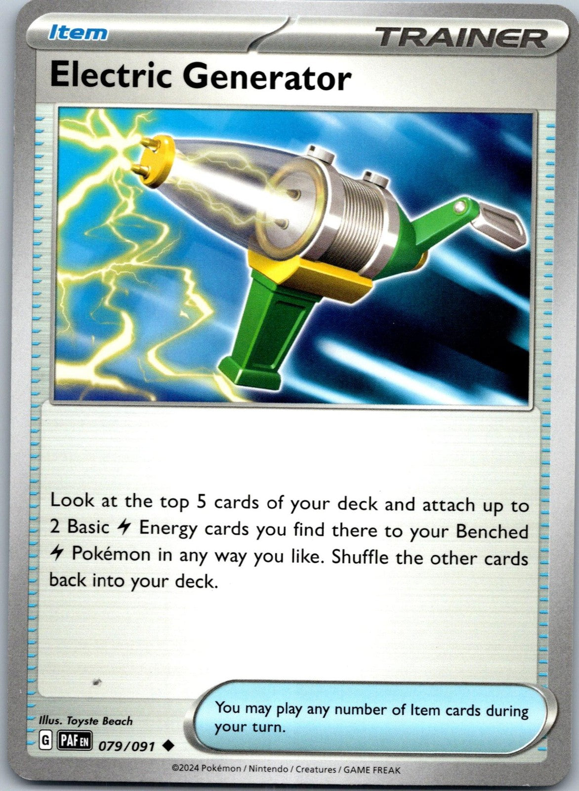 Electric Generator 079/091 Uncommon Paldean Fates Pokemon Near Mint