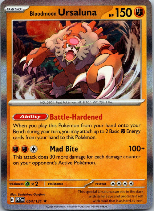 Bloodmoon Ursaluna 054/131 Rare Prismatic Evolutions Pokemon Near Mint