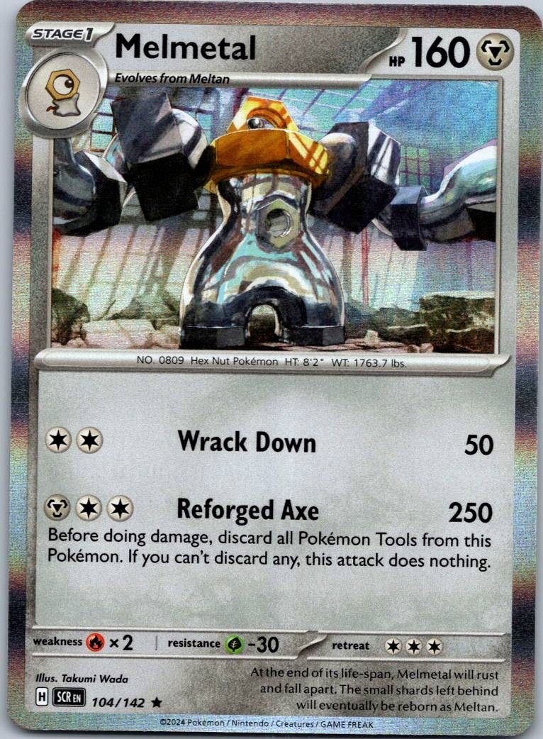 Melmetal 104/142 Rare Stellar Crown Pokemon Near Mint