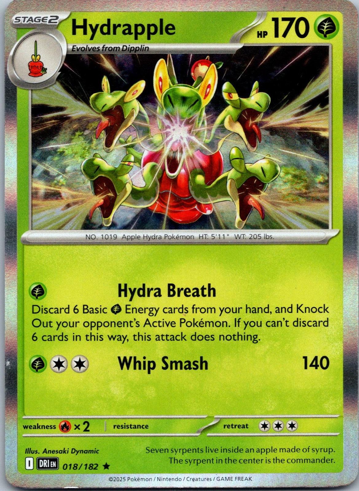 Hydrapple 018/182 Rare Destined Rivals Pokemon Near Mint