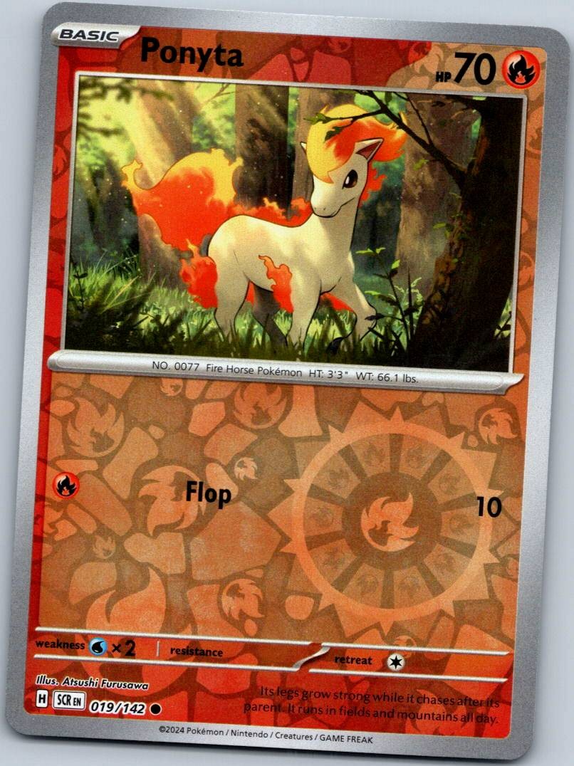 Ponyta 19/142 Common Stellar Crown Pokemon Reverse Holo Near Mint