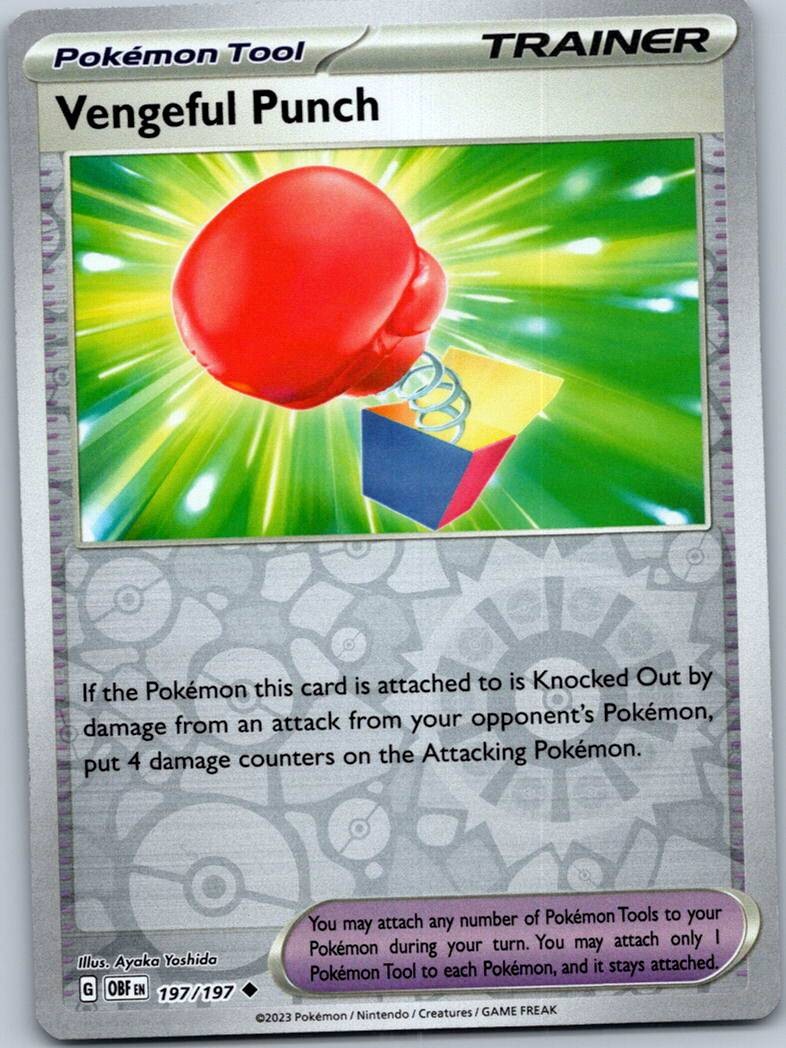 Vengeful Punch 197/197 Reverse Obsidian Flames Pokemon Near Mint