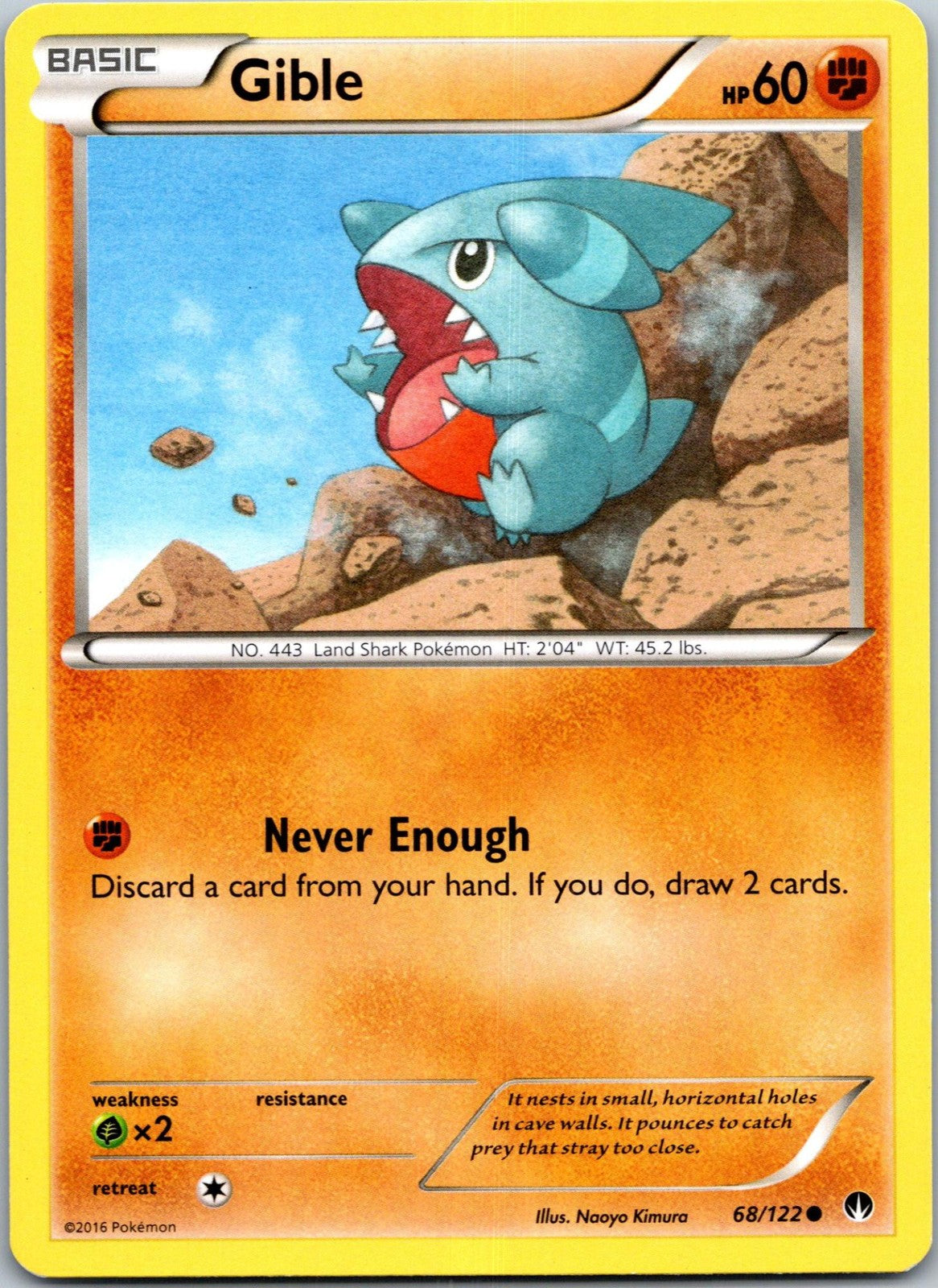 Gible 68/122 Common BREAKpoint Pokemon Near Mint