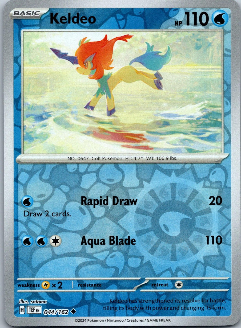 Keldeo 044/162 Uncommon Temporal Forces Pokemon Near Mint