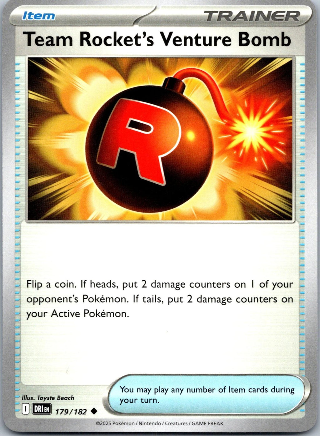 Team Rocket's Venture Bomb 179/182 Uncommon Destined Rivals Pokemon Near Mint