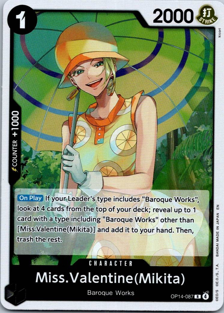 Miss.Valentine(Mikita) OP14-087 Rare The Azure Sea's Seven One Piece Near Mint