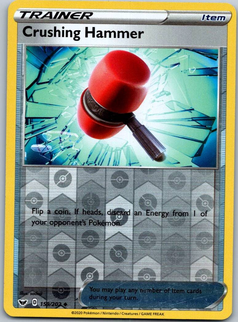 Crushing Hammer 159/202 Reverse Sword & Shield Pokemon Near Mint