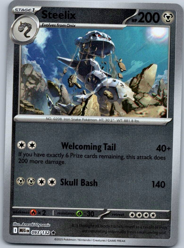 Steelix 093/132 Rare Mega Evolution Pokemon Reverse Holo Near Mint