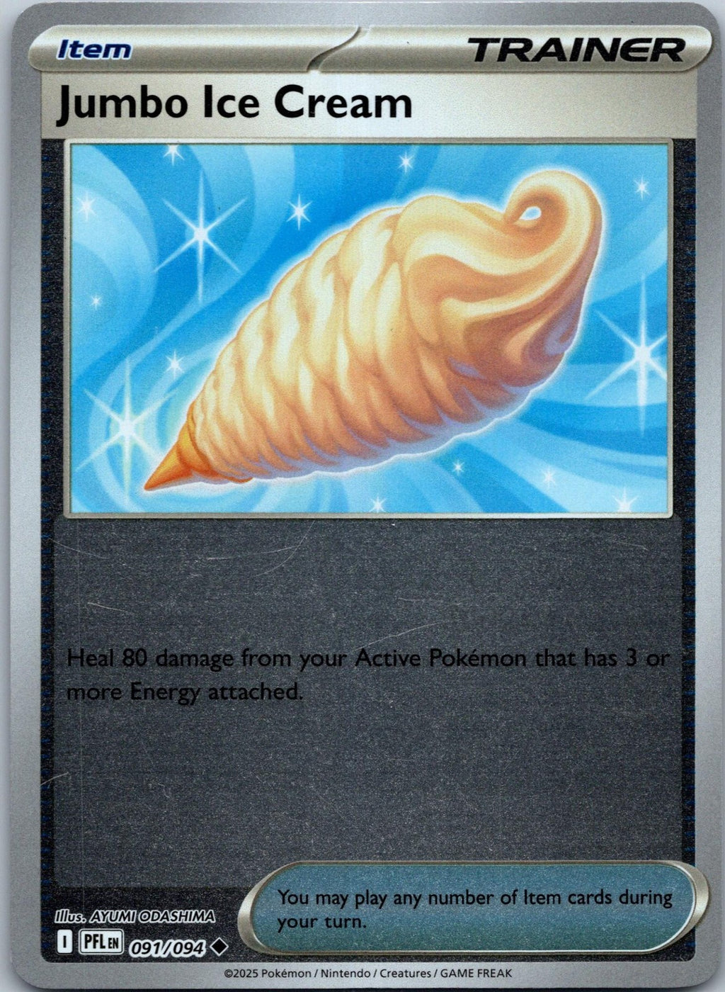 Jumbo Ice Cream 091/094 Uncommon Phantasmal Flames Pokemon Near Mint