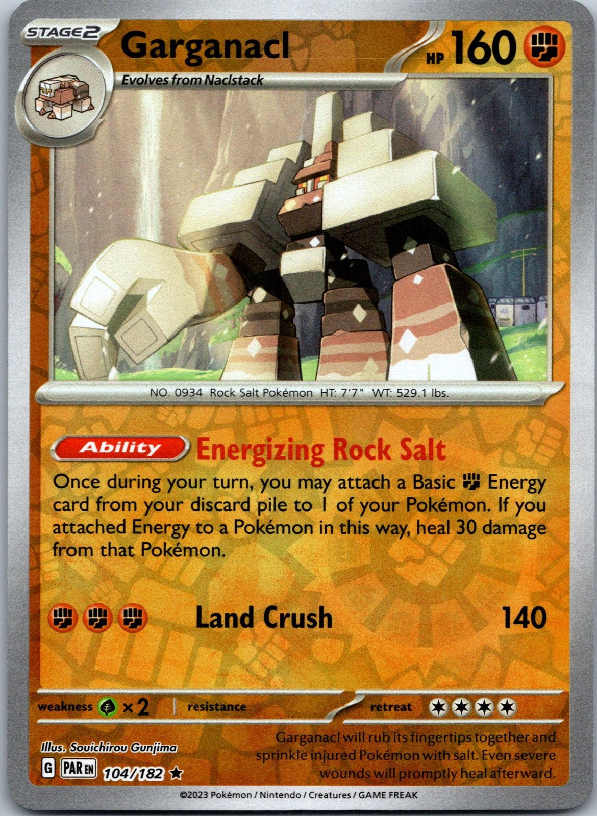 Garganacl 104/182 Rare Paradox Rift Pokemon Near Mint