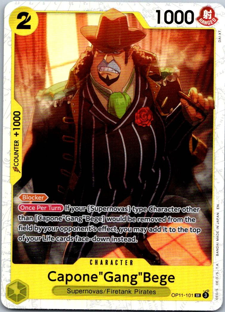 Capone"Gang"Bege (101) OP11-101 Super Rare A Fist of Divine Speed One Piece NM