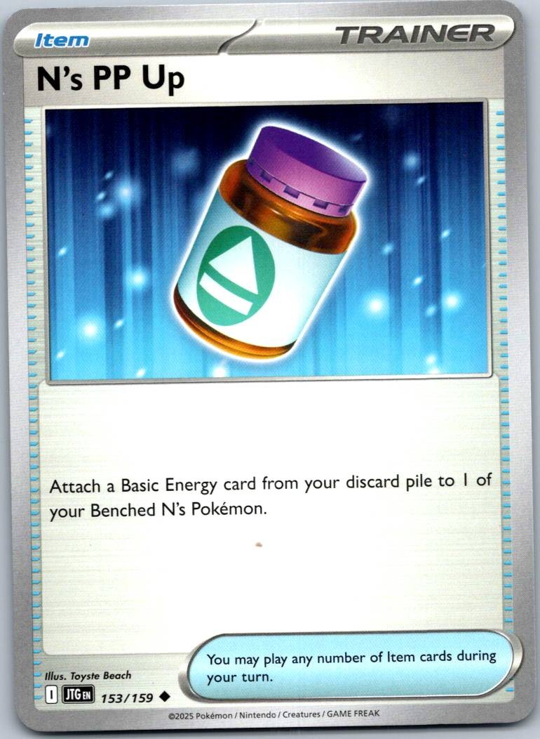 N's PP Up 153/159 Uncommon Journey Together Pokemon Near Mint