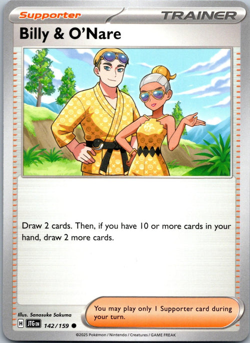 Billy & O'Nare 142/159 Common Journey Together Pokemon Near Mint