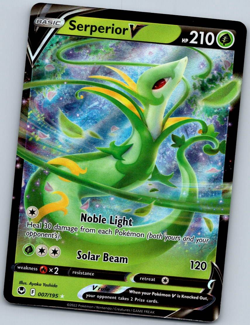 Serperior V 007/195 Holo Rare V Silver Tempest Pokemon Near Mint