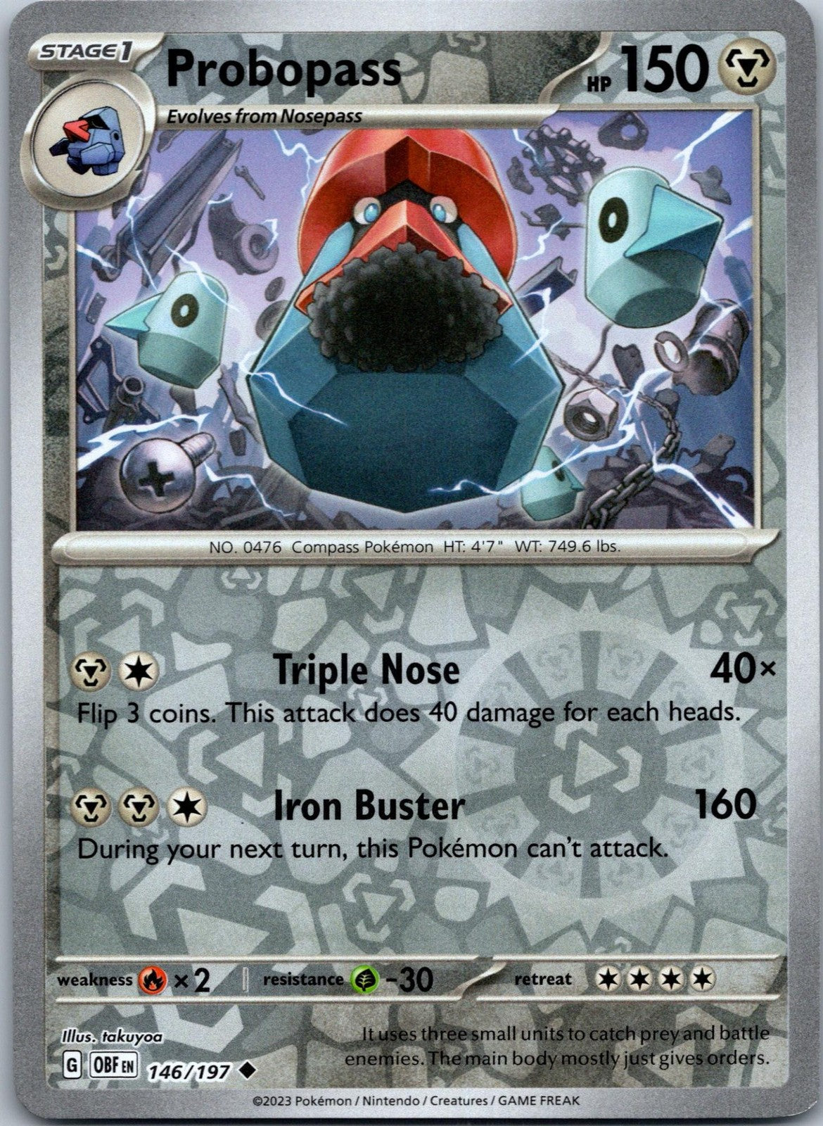 Probopass 146/197 Uncommon Obsidian Flames Pokemon Near Mint