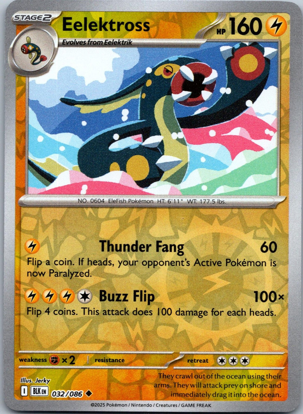 Eelektross 032/086 Uncommon Black Bolt Pokemon Near Mint